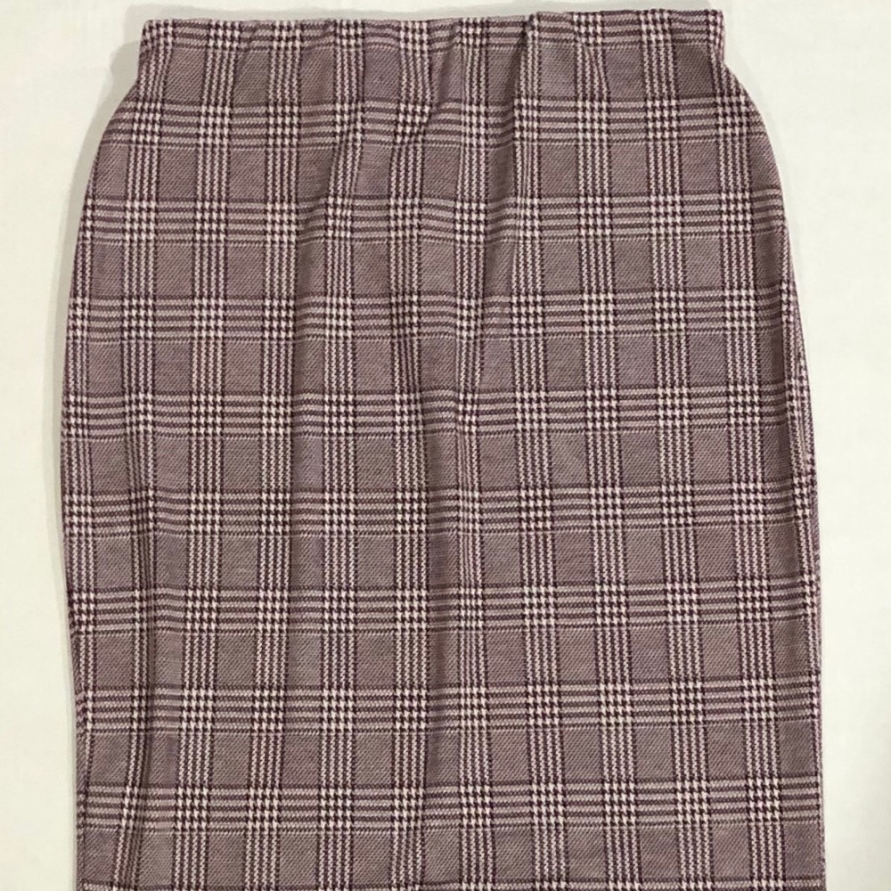 New Piphany The Met Skirt Burgundy Plaid Sz L